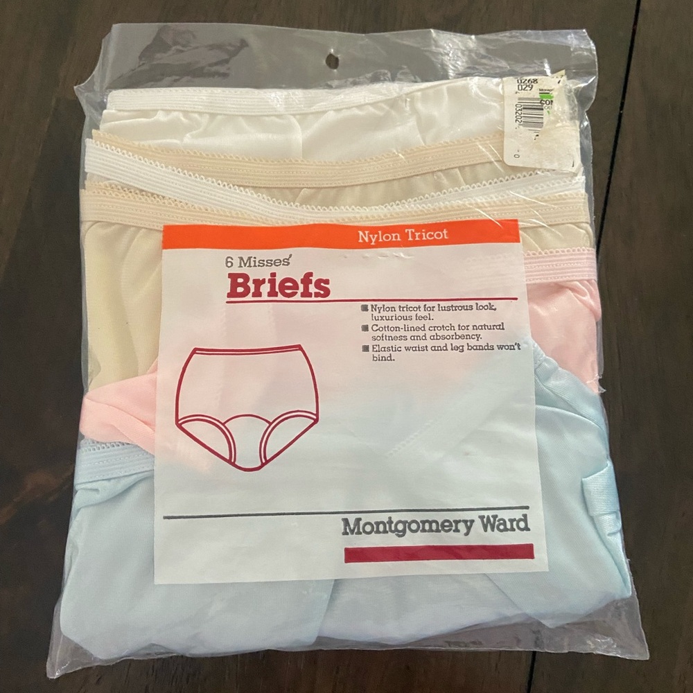 Montgomery Ward Vintage NOS Granny Panties Womens Briefs Underwear 6 pk New Sz 6